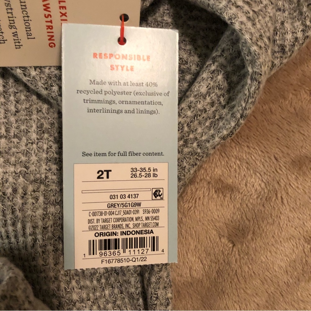 NWT Cat&Jack Matching Set Hoodie and Pants Girls Size 2T Functional Drawstring - Picture 3 of 8